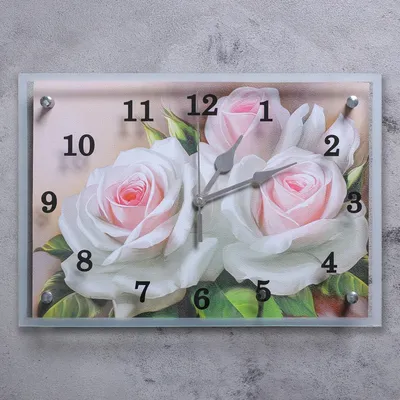 Часы настенные, серия: Цветы, \"Розы\", 25х35 см - купить по низкой цене в  интернет-магазине OZON