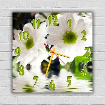 Купить Интерьерные часы на стену Цветы у воды 30х30 см, цена 409.60 грн —  Prom.ua (ID#1186363936)
