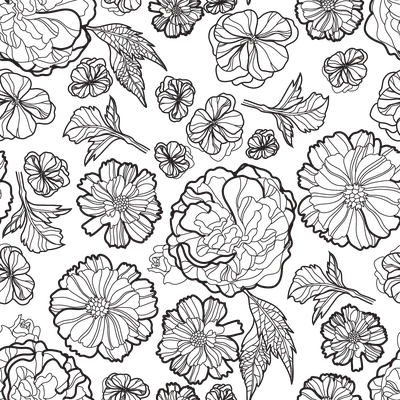 Lenagold - Коллекция фонов - Черно-белые цветы