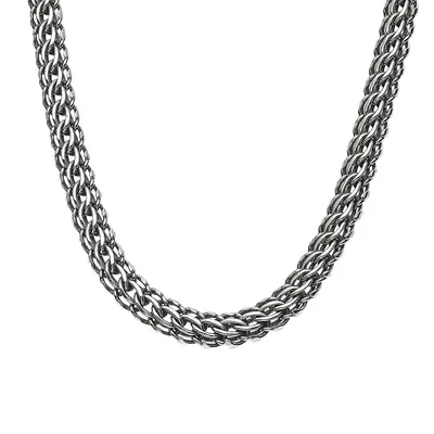 Серебряная мужская цепь, плетение Питон, чернение, ширина 7,3 мм - купить в  Ювелирном магазине Silveroff
