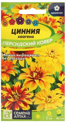Семена цветов Цинния \"Персидский Ковер\", хаагена, Сем. Алт, ц/п, 0,3 г —  купить в интернет-магазине по низкой цене на Яндекс Маркете