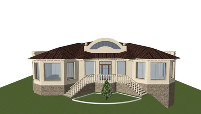 3D модель двухэтажного частного дома - Чертежи, 3D Модели, Проекты,  Коттеджи и частные дома