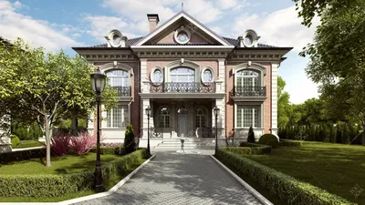Дизайн фасада частного дома в Шульгино – 540 кв.м. Разработка проекта  фасадов загородного двухэтажного дома