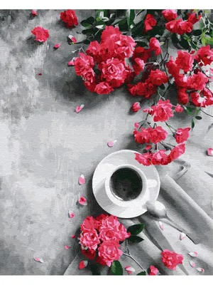 Картина по номерам-Чашка кофе и цветы ВанГогВоМне 14847183 купить за 620 ₽  в интернет-магазине Wildberries
