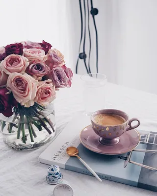 Кофе и розы - 51 photo