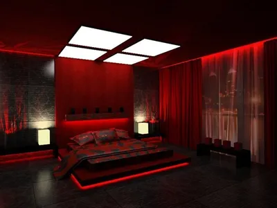 Красно черная комната - 74 фото