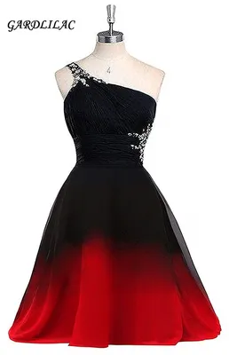 Черно красное платье на выпускной - 85 фото