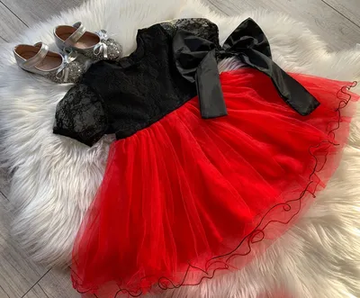 Купить Детское нарядное красное платье на 2-6 лет, платье на девочку черно- красное, цена 490 ₴ — Prom.ua (ID#1633645447)