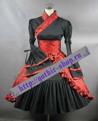 Платье черно-красное с рукавами-клеш \"Fiona\" | Готическая одежда, магазин  неформальной одежды, стимпанк одежда, одежда для готов, готический магазин,  рок магазин