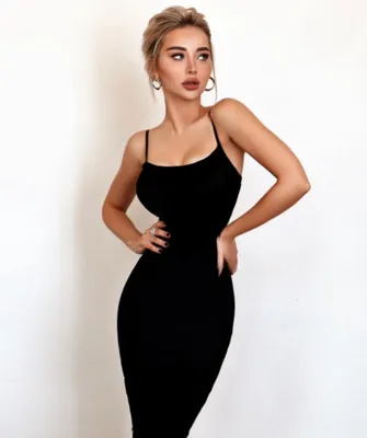 Купить Платье лапша женское красивое миди простое офисное черное вечерние  повседневное приталеное за 151000 сум с бесплатной доставкой за 1 день на  Uzum