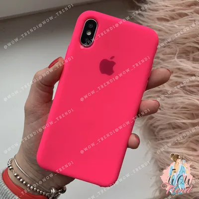 Чехол iPhone X/XS Silicone Case /electric pink/ ярко-розовый 1:1