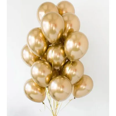 Воздушные шары хром золотого цвета купить в Москве за 180 руб.