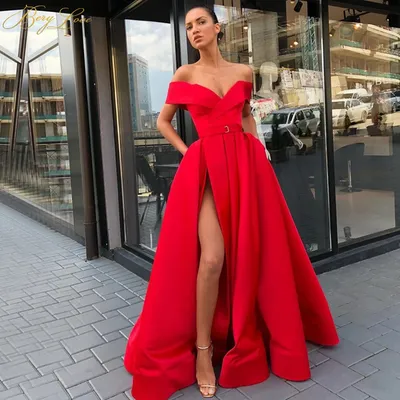 Выпускное красное платье - 77 фото