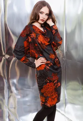 Шикарное черно-красное платье TopDesign Premium PB3 15 - Malinka-fashion.ru