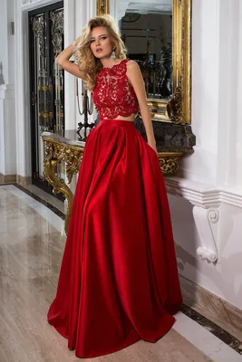 Красное платье с топом 16-1033 — купить в Москве - Свадебный ТЦ Вега