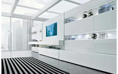 Заказать шкаф в гостиную в современном стиле по индивидуальным размерам в  Москве
