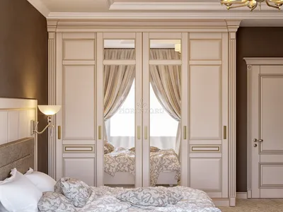 Шкаф для спальни в классическом стиле - 71 фото