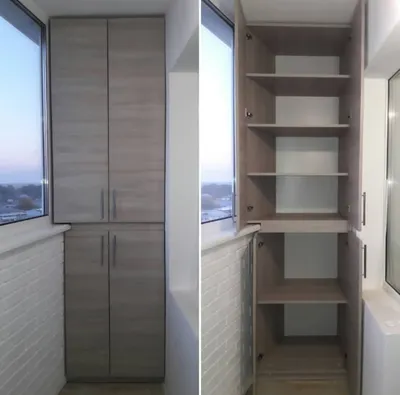 Купить глубокие шкафы для лоджии в СПб|заказать недорого узкий шкаф на  балкон по цене производителя | Шкафчик