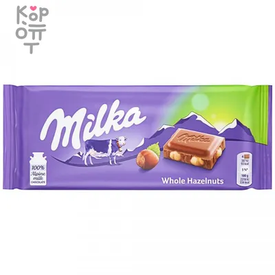 Шоколад молочный Milka фундук цельный 100гр. по цене 216 руб. в интернет  магазине Корейские товары для всей семьи(КорОпт)