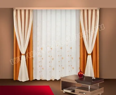 Шторы для гостиной: Аудра (арт. L20-7006) - 500х250, (140х250)х2 + шторы  декоративные (140х250)х2 см.