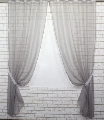 Комплект декоративных штор из шифона, цвет серый. Код 006дк: продажа, цена  в Тернопольской области. Шторы, портьеры от \"Интернет-магазин \"VR-Textil\"\"  - 1546993072