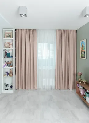 Готовые шторы из атласной ткани в современном стиле Bonne - готовый  комплект 2 портьеры + вуаль - ткань Турция - интернет-магазин в Москве