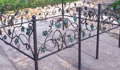 Кованая ограда лоза с виноградом | Купить в гранитной мастерской -  Мемориалвип