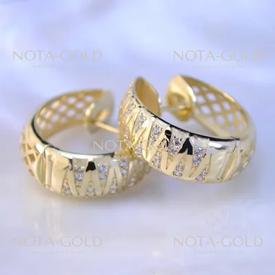 Эксклюзивные золотые серьги с бриллиантами по образцу Клиента (Вес 14,5  гр.) | Купить в Москве - Nota-Gold