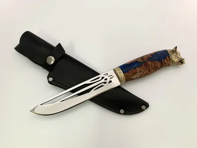 Эксклюзивный нож ручной работы для охоты и рыбалки туристический с гербом  Украины #1 с кожаными ножнами от ножевой лавки «Kife Knife» 2 189 ₴