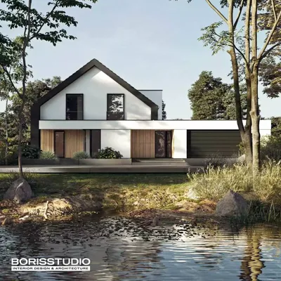Дизайн фасада и экстерьера дома. 3D визуализация экстерьера дома Киев -  BORISSTUDIO
