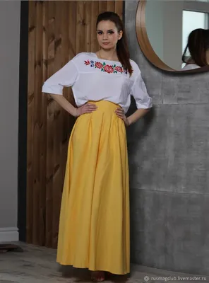 Длинная юбка полу-солнце в пол (2 цвета) купить за 2500 руб. на hady.ru