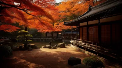 старый японский храм осенью, осень киото храм рёандзи, Hd фотография фото,  вода фон картинки и Фото для бесплатной загрузки