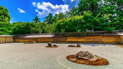 Сад камней Рёандзи в Киото - место для медитаций монахов храма