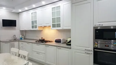 Крашенная кухня МДФ, цвет эмали белый | АК-Мебель