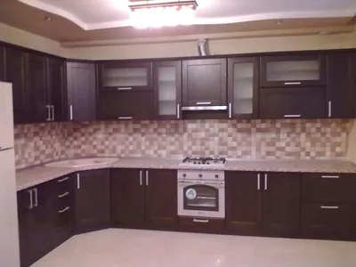 Кухня угловая МДФ, цвет темно-коричневый от компании Бау Мебель купить в  городе Пятигорск