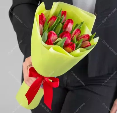 Букет 11 красных тюльпанов в Барнауле | Купить тюльпаны недорого