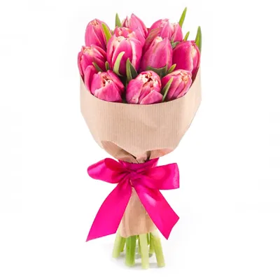 11 Тюльпанов Пионовидных в оформлении - Акция на цветы 25 Роз - 2500 руб.  Доставка по Балашихе Бесплатно!!!