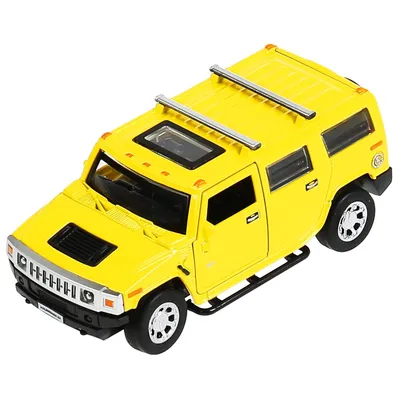 Купить модель машины Технопарк Hummer H2, жёлтая, инерционная НUМ2-12-YЕ,  цены в Москве на СберМегаМаркет