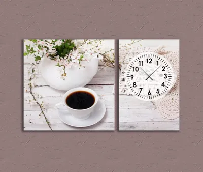 Модульная Картина Часы для Кухни Кофе — Купить Недорого на Bigl.ua  (1019034413)