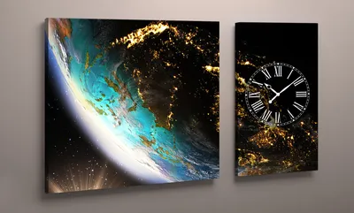 Картина настенные часы Абстракция Космос Планета Звезды 100х60 из 2-х  частей: продажа, цена в Черкассах. Фотокартины, постеры от \"РА Витрина\" -  701831014