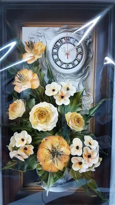 Картина часы из кожи арт. 7ч-3565-3 - купить оптом