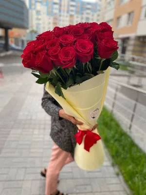 Красная роза Фридом 100 см, 35 роз - BLOOM | Rose Доставка цветов Киев