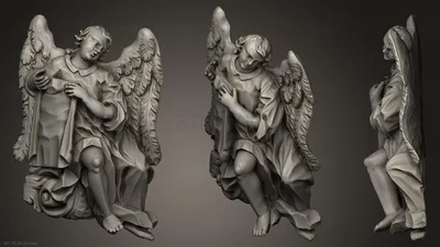 Скульптура барочного Ангела, ANGEL_0134Angels 3D модель ANGEL_0134 для ЧПУ:  STL / MAX (obj)