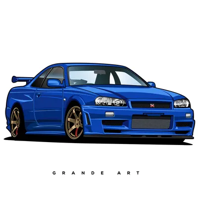 Purple nissan skyline r34 with modified and black rims 4K wallpaper download