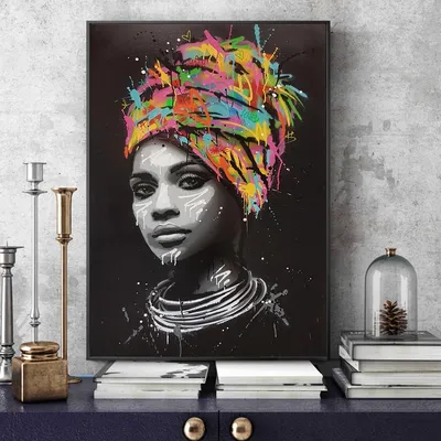 Африканские женские Wall Art Печать на холсте Современные Поп Арт холст  настенные картины Плакаты и принты портретной фотографии домашний декор -  купить по выгодной цене | AliExpress