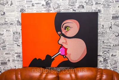 Женщина Кошка. Pop-art. Поп Арт. 50х70 см. Картина на холсте., цена 450 грн  — Prom.ua (ID#753125723)