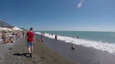 Адлер 2018. Море пляж \"Огонёк\". Видео GoPro Hero2018 без монтажа. - YouTube