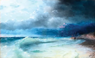 ₴ Репродукция картины море: Кораблекрушение — художник Айвазовский Иван