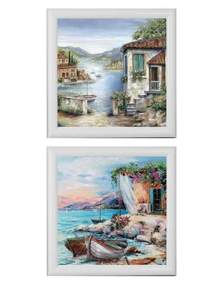 Две картины на натуральном холсте \"Берег моря\" HOME GALLERY 14994223 купить  в интернет-магазине Wildberries