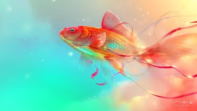 Золотая рыбка фон - 68 фото